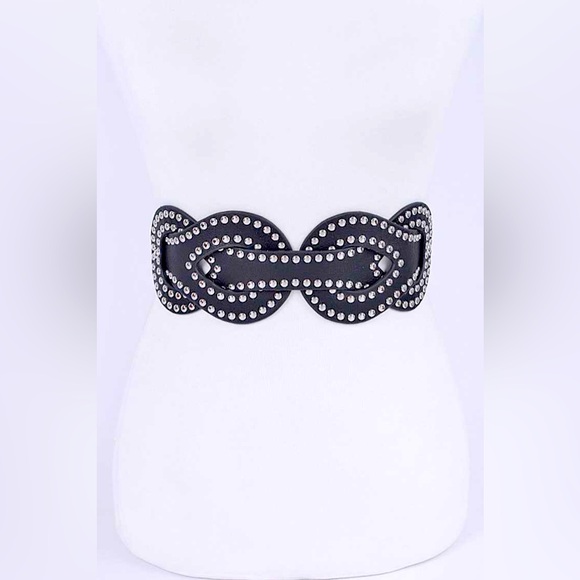 Black Studded Corset Statement Belt - Picture 1 of 5